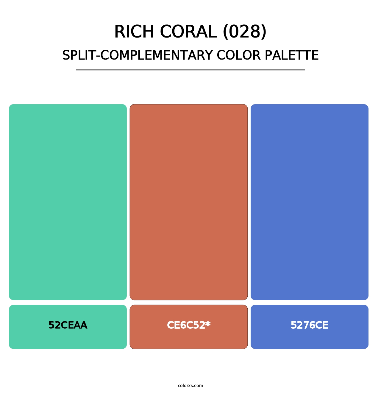 Rich Coral (028) - Split-Complementary Color Palette