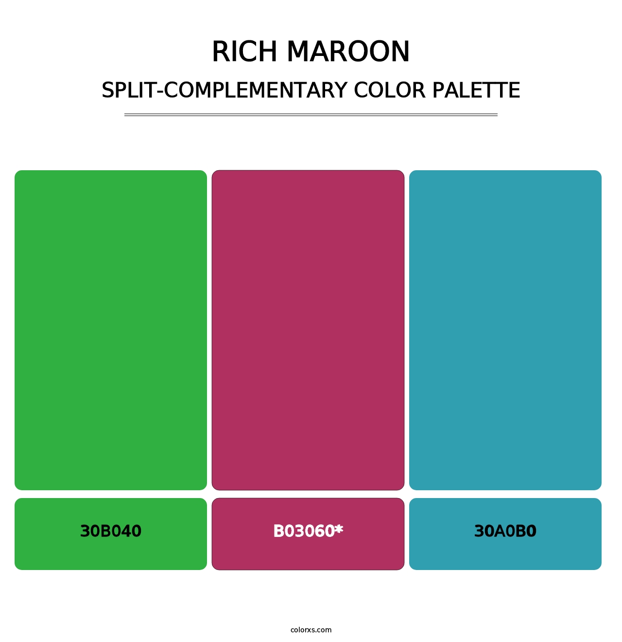 Rich Maroon - Split-Complementary Color Palette