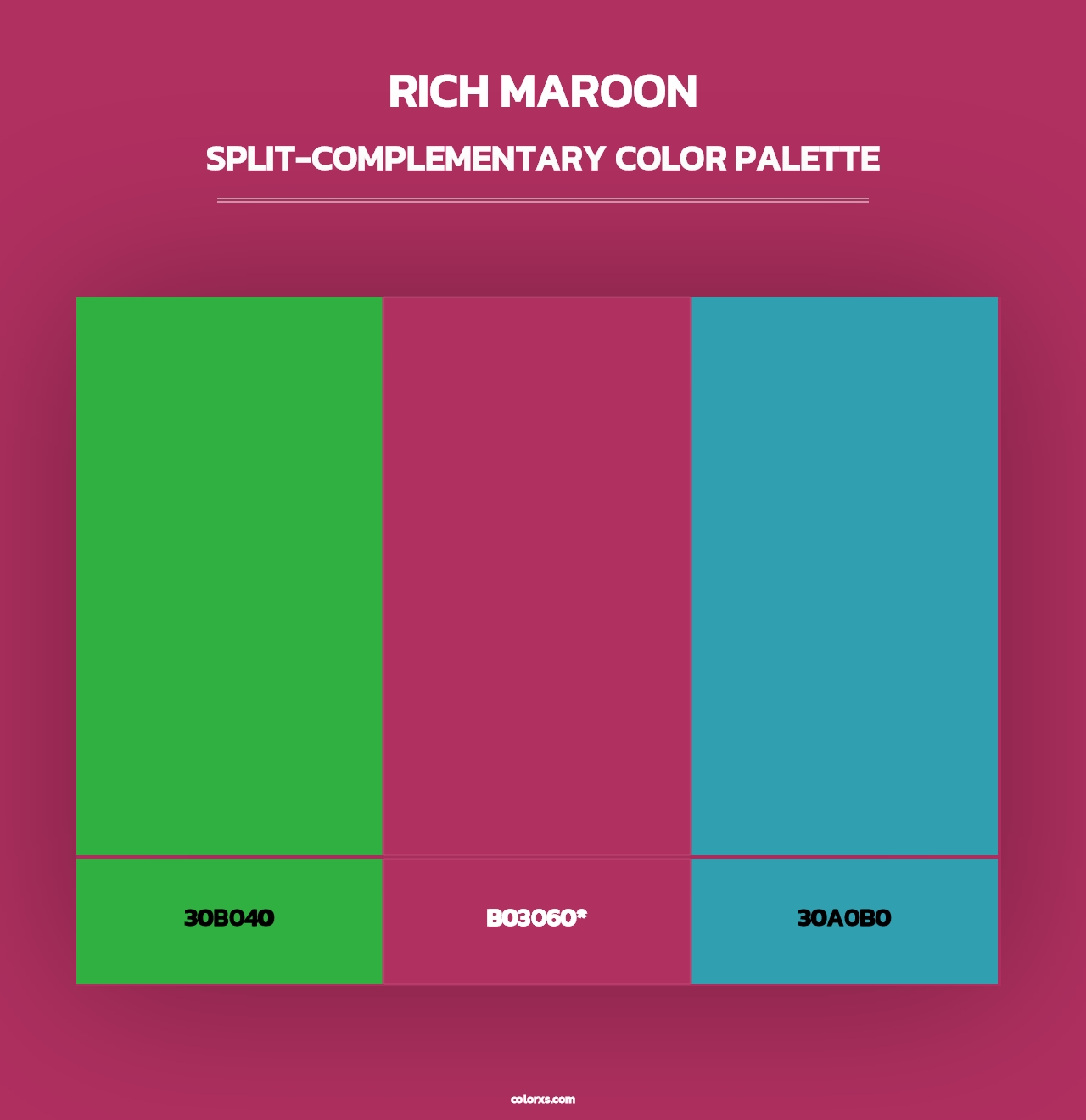 Rich Maroon - Split-Complementary Color Palette