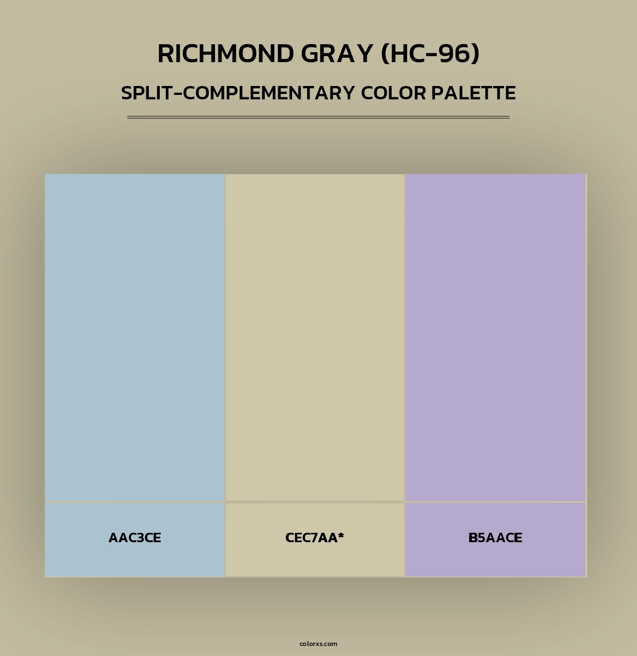 Richmond Gray (HC-96) - Split-Complementary Color Palette