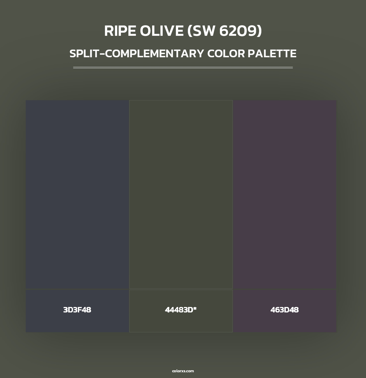 Ripe Olive (SW 6209) - Split-Complementary Color Palette