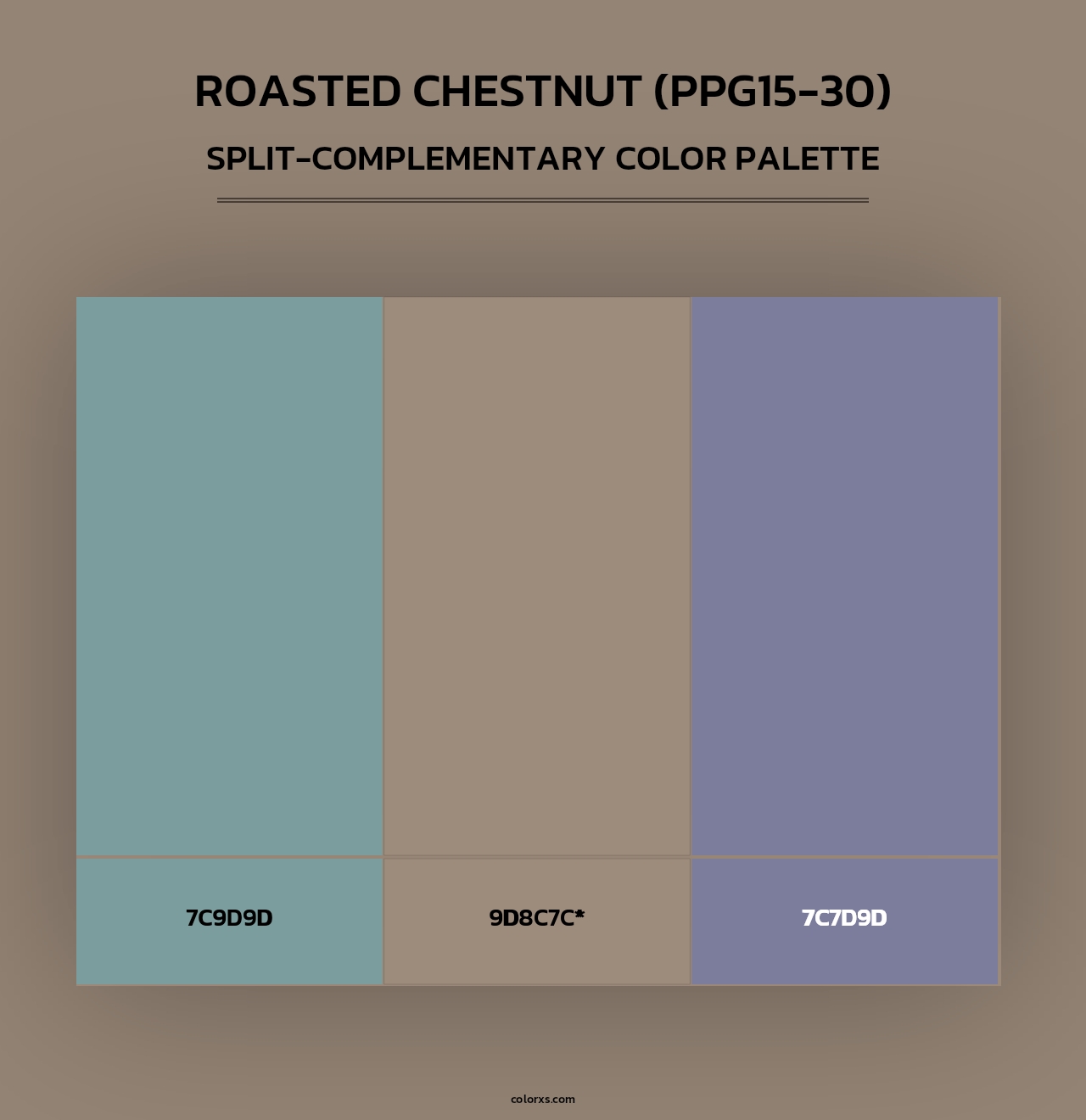 Roasted Chestnut (PPG15-30) - Split-Complementary Color Palette