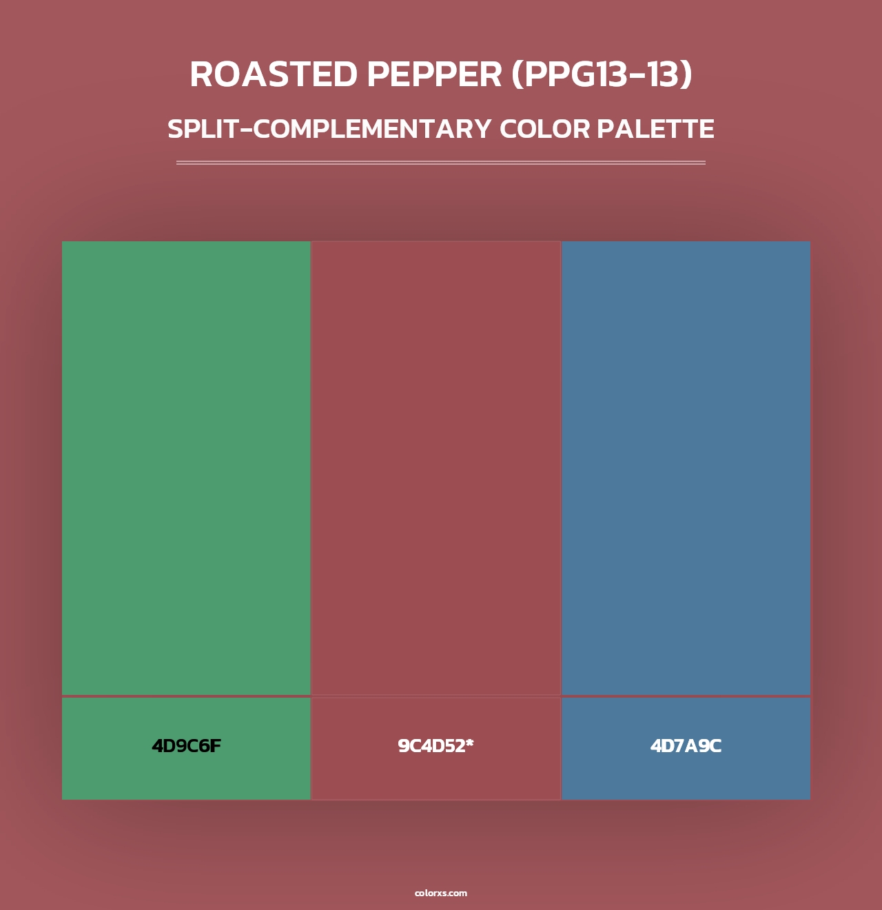 Roasted Pepper (PPG13-13) - Split-Complementary Color Palette