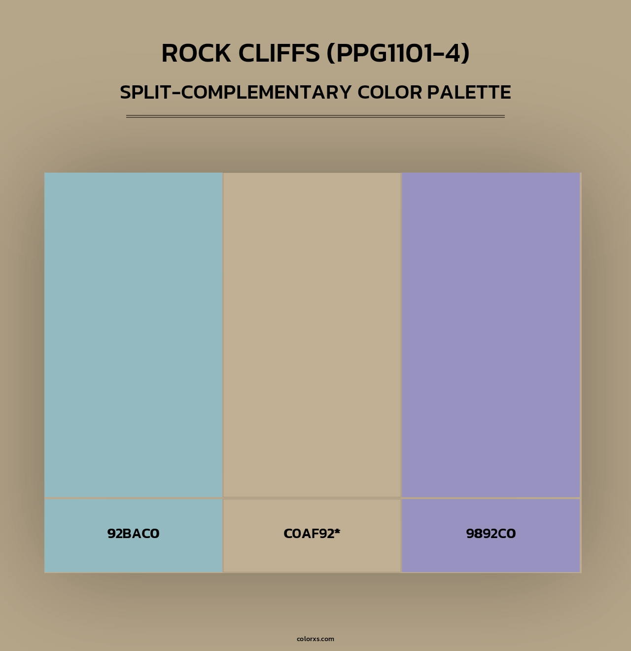 Rock Cliffs (PPG1101-4) - Split-Complementary Color Palette