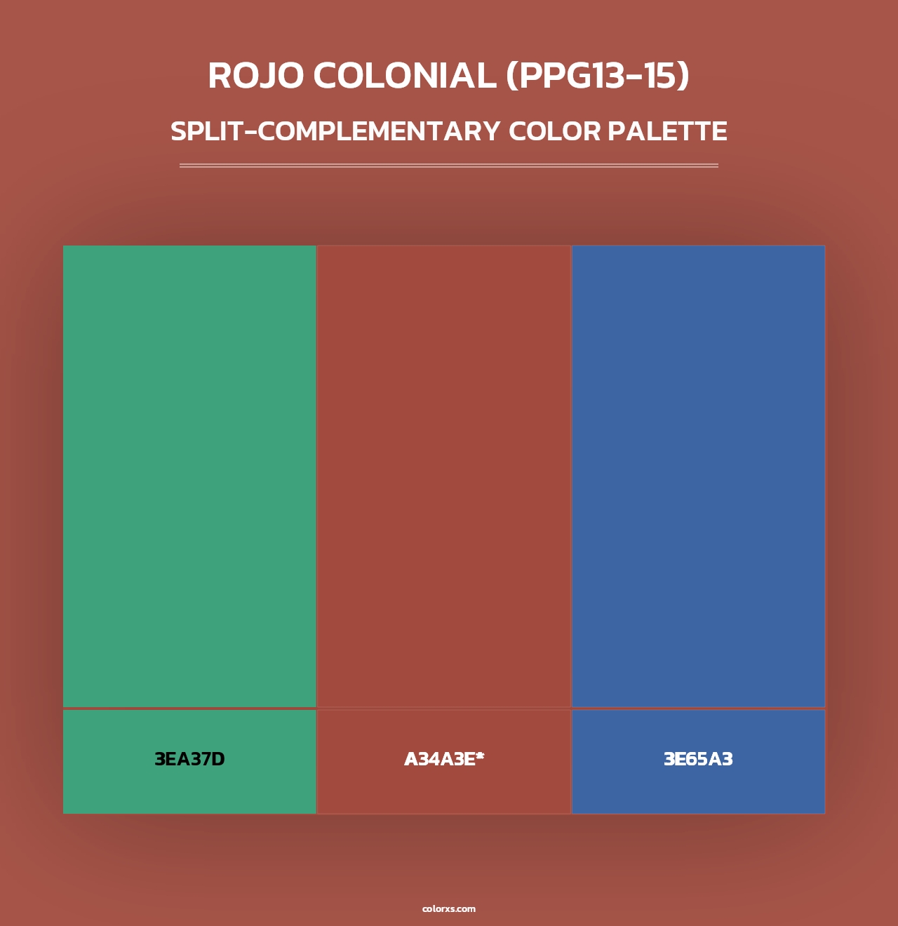 Rojo Colonial (PPG13-15) - Split-Complementary Color Palette