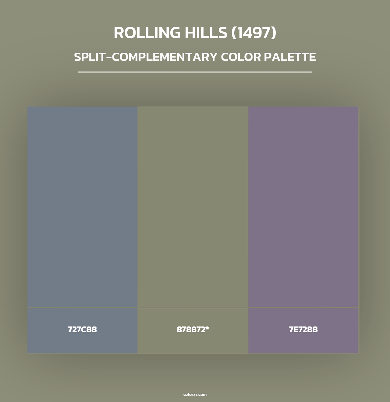 Rolling Hills (1497) - Split-Complementary Color Palette