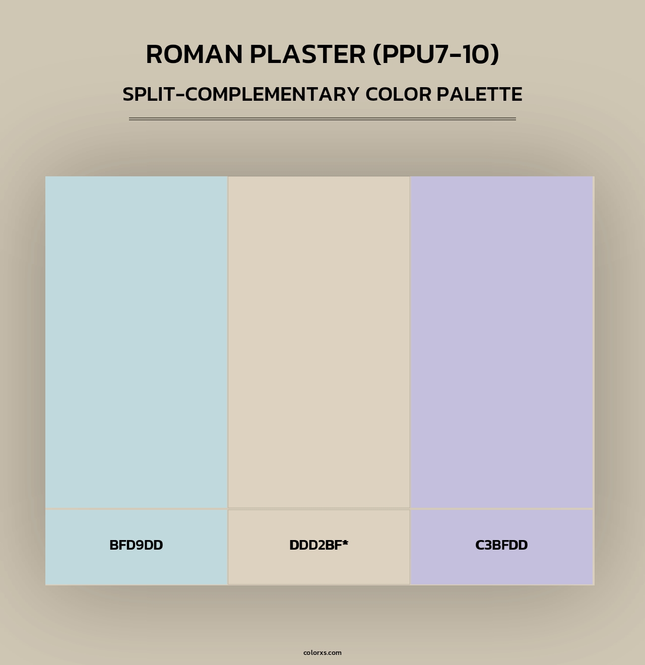 Roman Plaster (PPU7-10) - Split-Complementary Color Palette