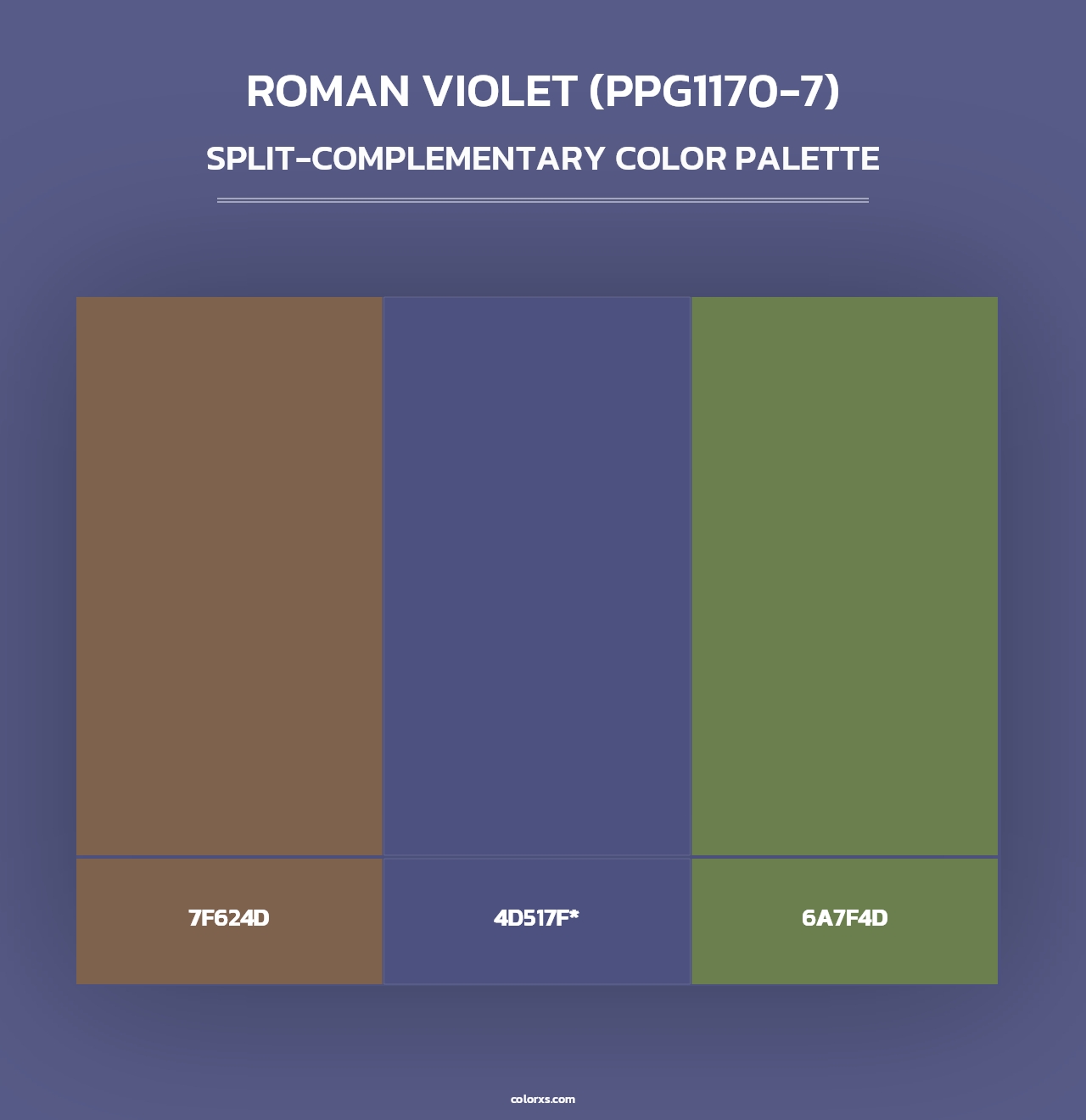 Roman Violet (PPG1170-7) - Split-Complementary Color Palette