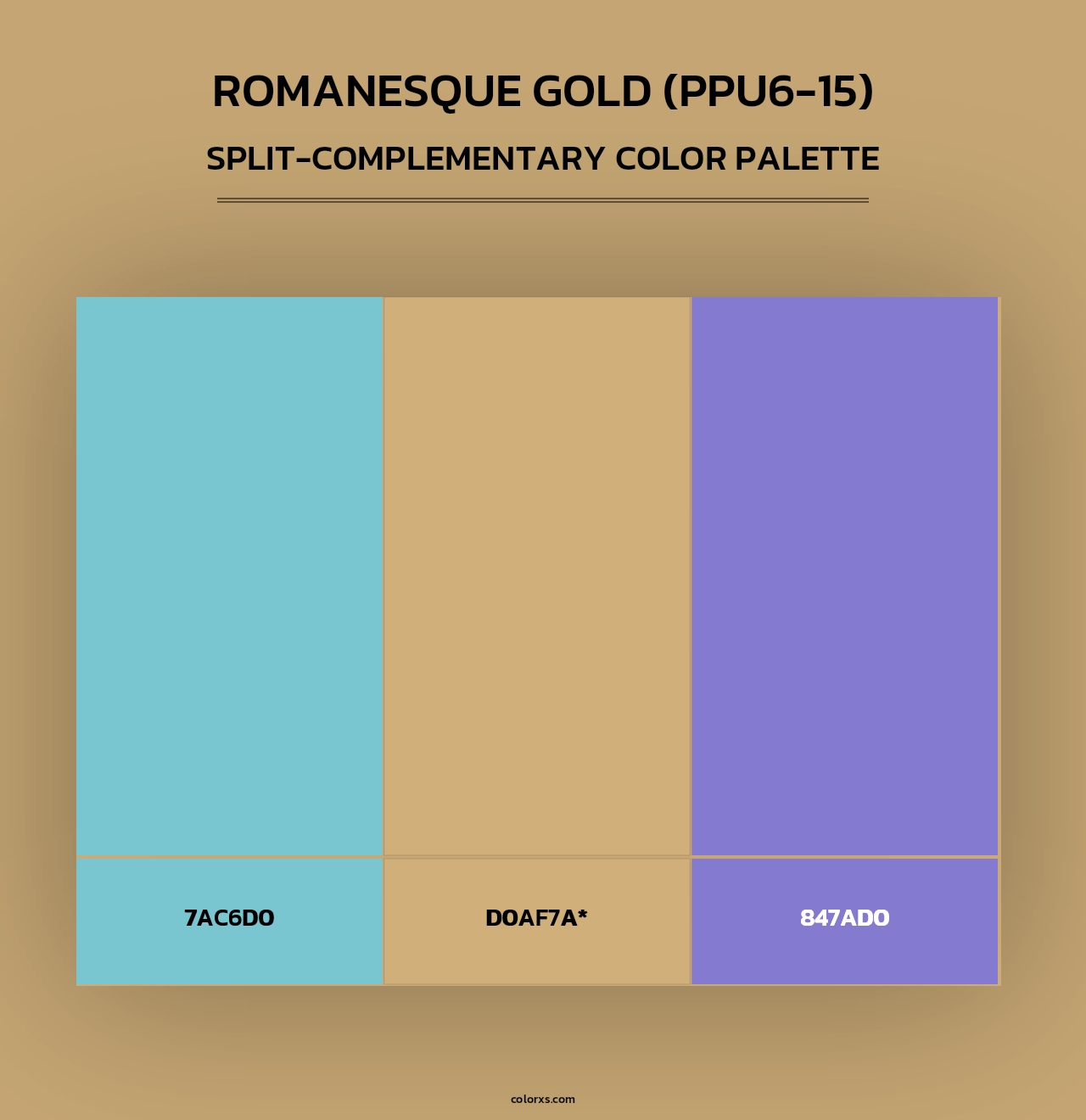 Romanesque Gold (PPU6-15) - Split-Complementary Color Palette