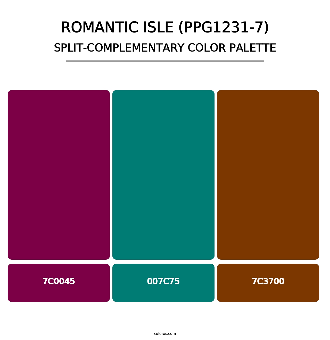 Romantic Isle (PPG1231-7) - Split-Complementary Color Palette