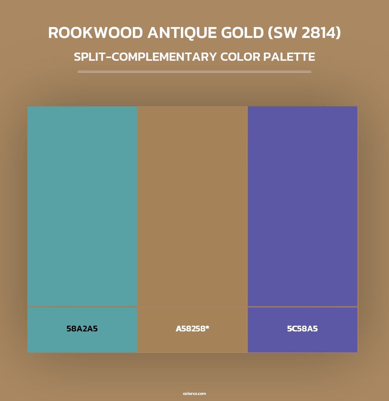 Rookwood Antique Gold (SW 2814) - Split-Complementary Color Palette