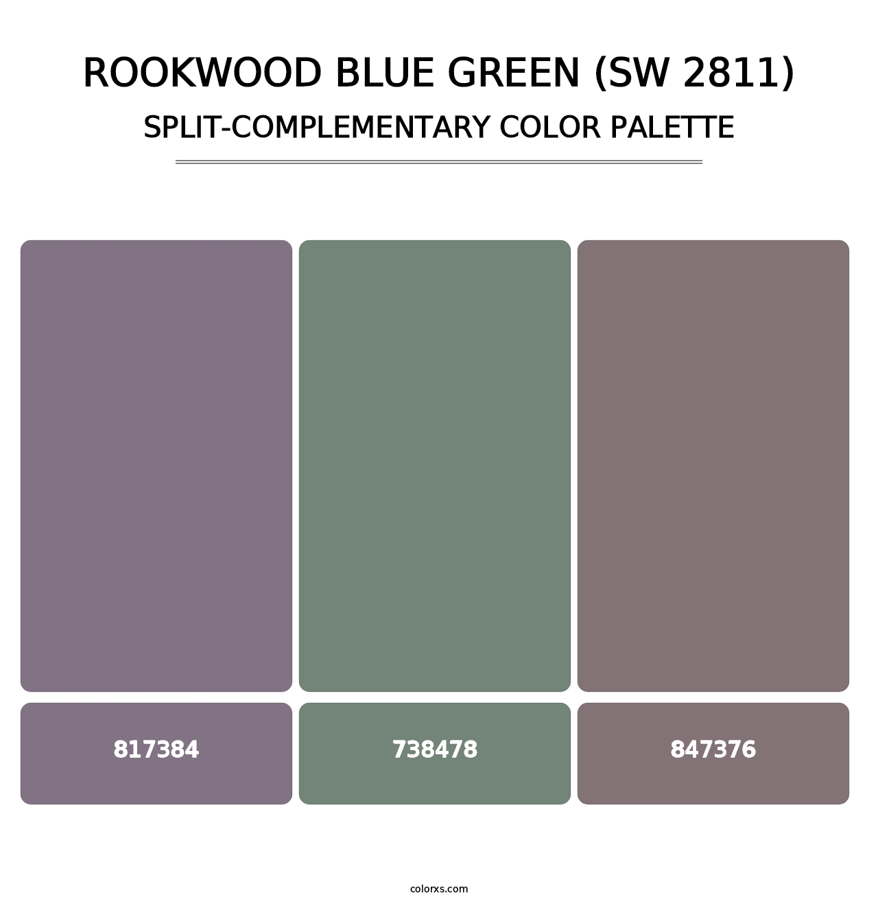 Rookwood Blue Green (SW 2811) - Split-Complementary Color Palette