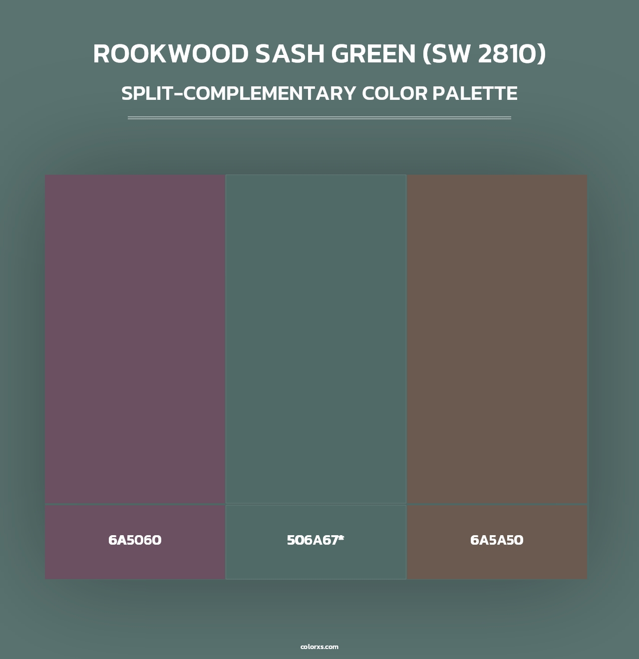 Rookwood Sash Green (SW 2810) - Split-Complementary Color Palette