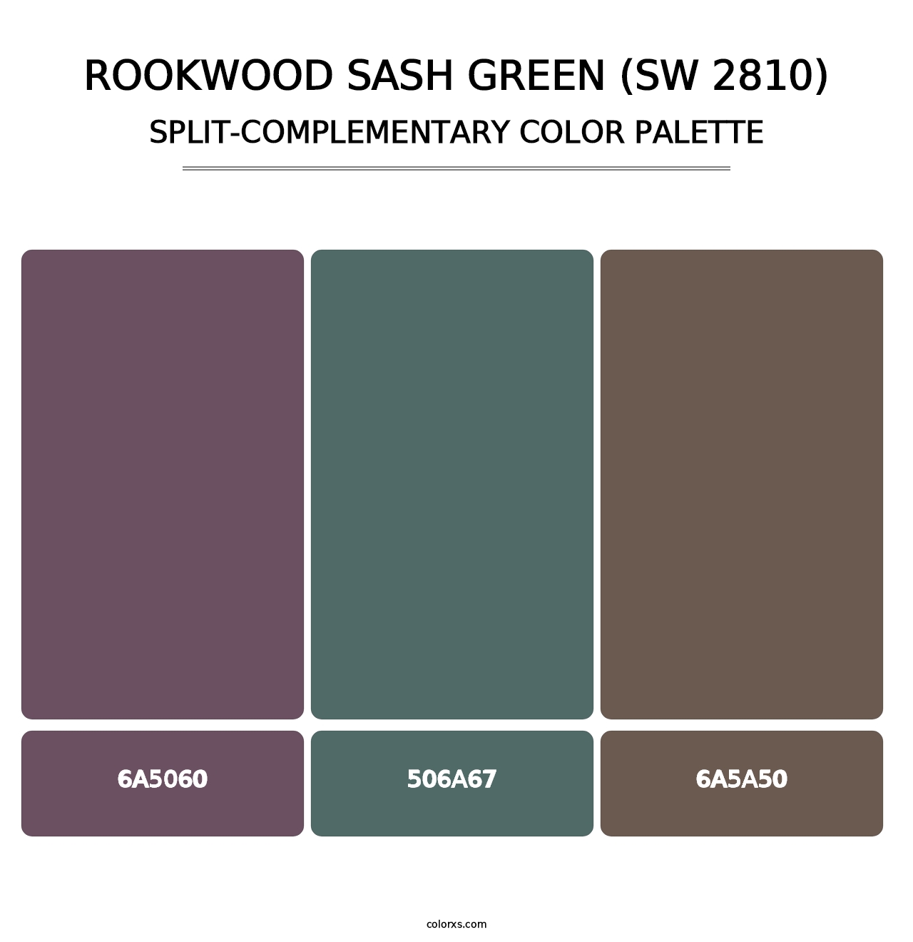Rookwood Sash Green (SW 2810) - Split-Complementary Color Palette