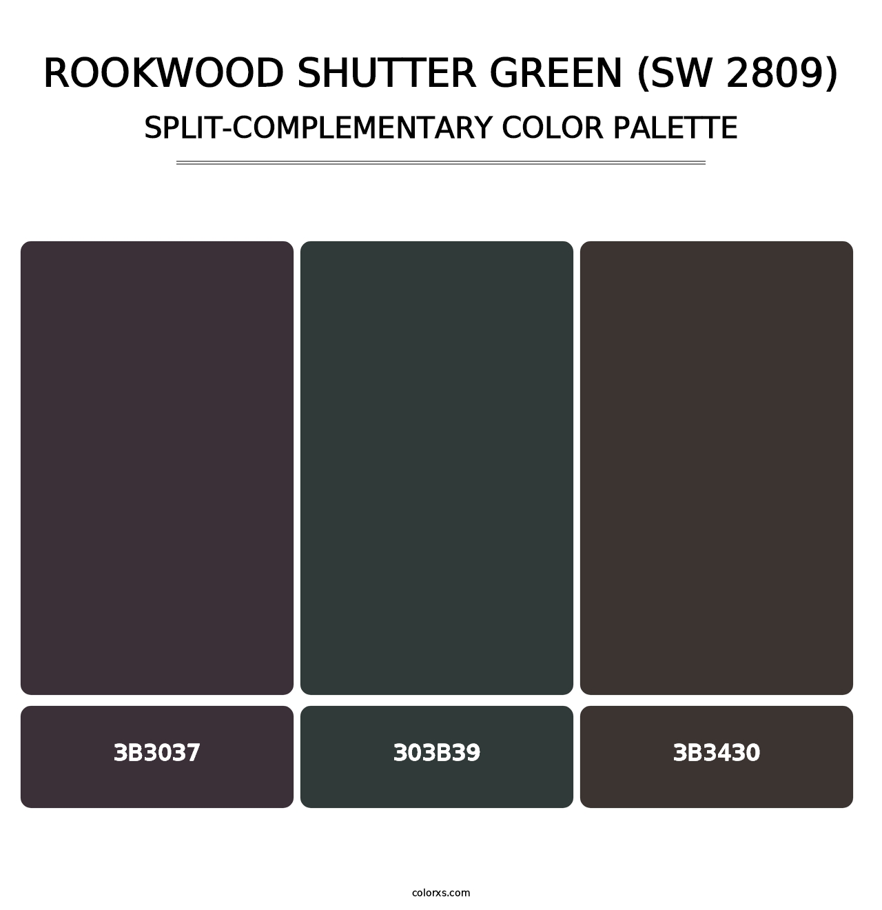 Rookwood Shutter Green (SW 2809) - Split-Complementary Color Palette