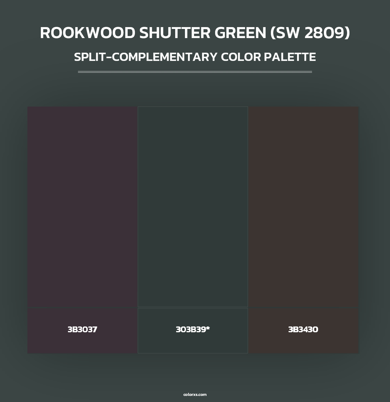 Rookwood Shutter Green (SW 2809) - Split-Complementary Color Palette