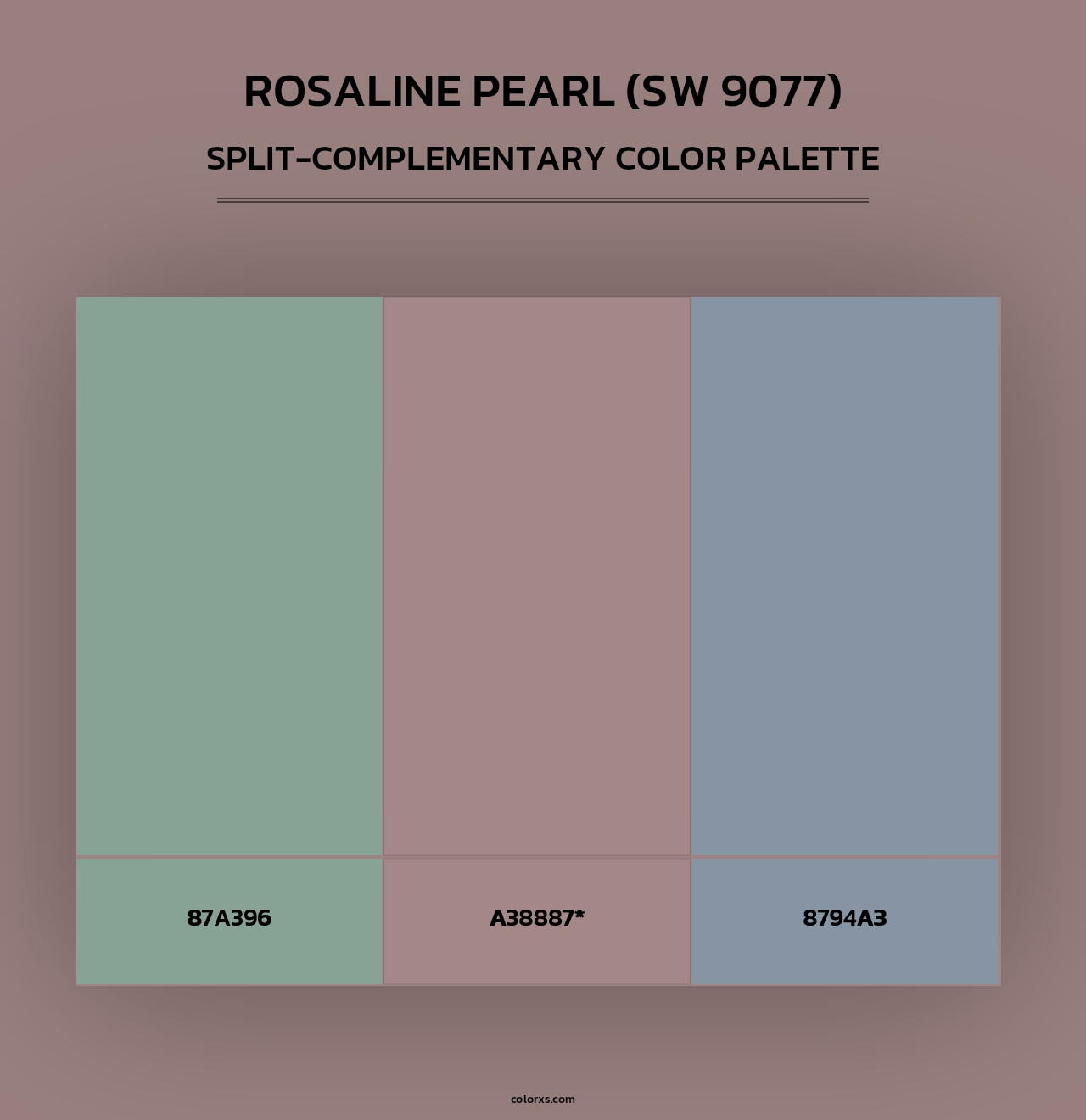 Rosaline Pearl (SW 9077) - Split-Complementary Color Palette