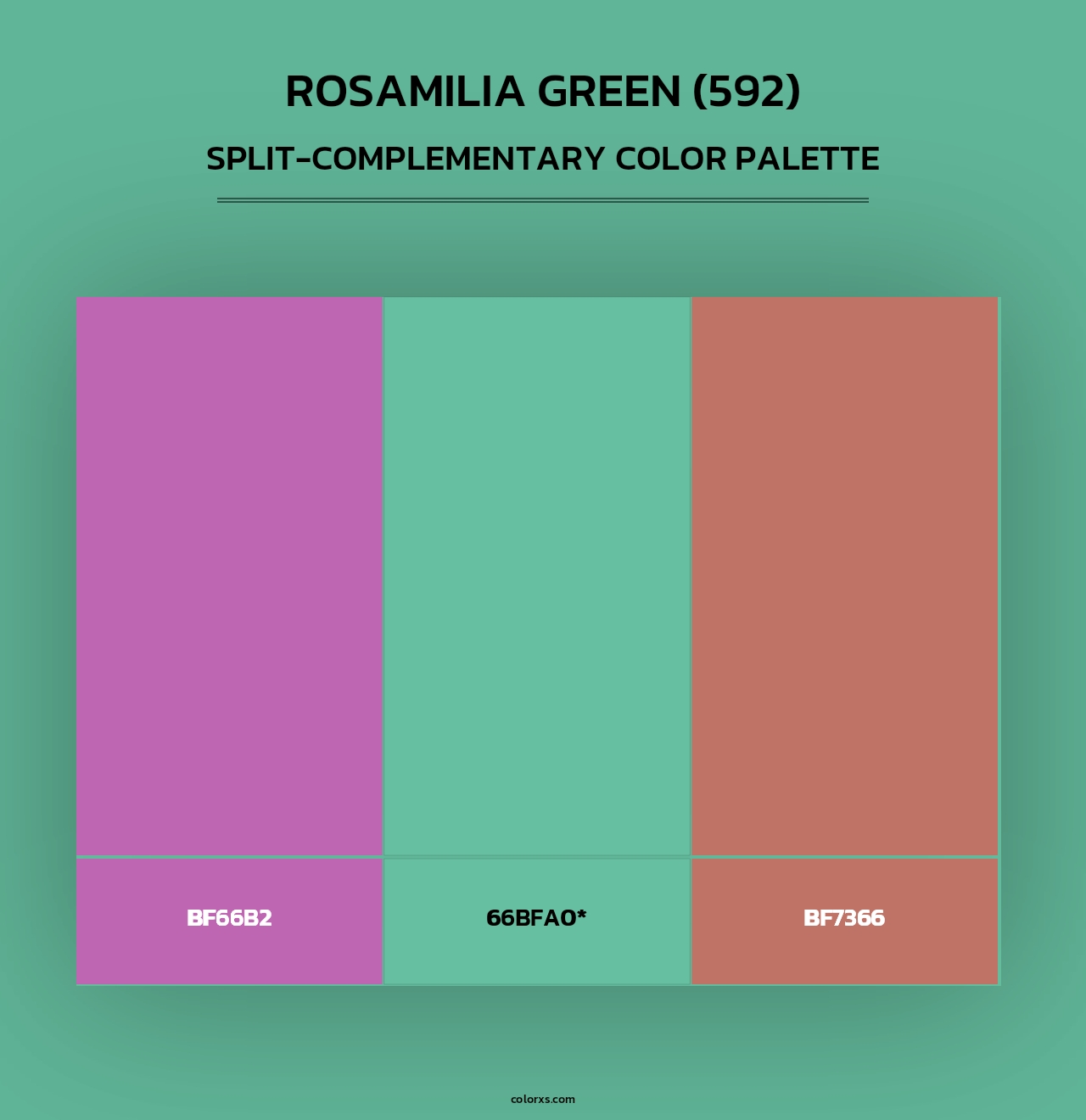 Rosamilia Green (592) - Split-Complementary Color Palette