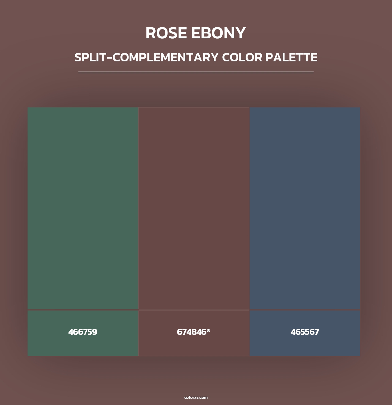 Rose Ebony - Split-Complementary Color Palette