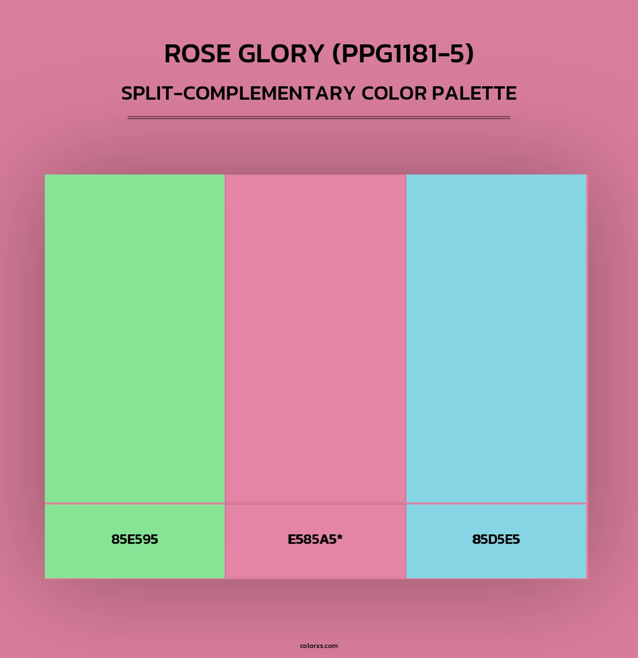 Rose Glory (PPG1181-5) - Split-Complementary Color Palette