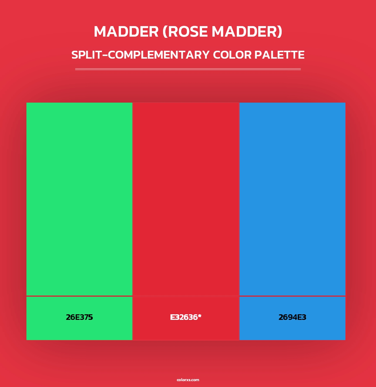 Madder (Rose Madder) - Split-Complementary Color Palette