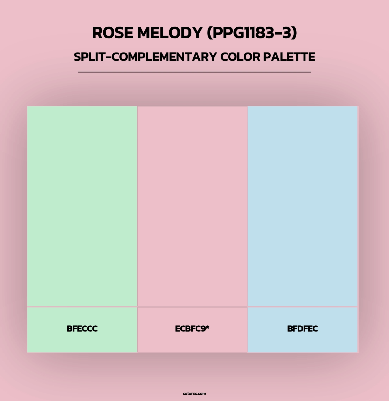 Rose Melody (PPG1183-3) - Split-Complementary Color Palette