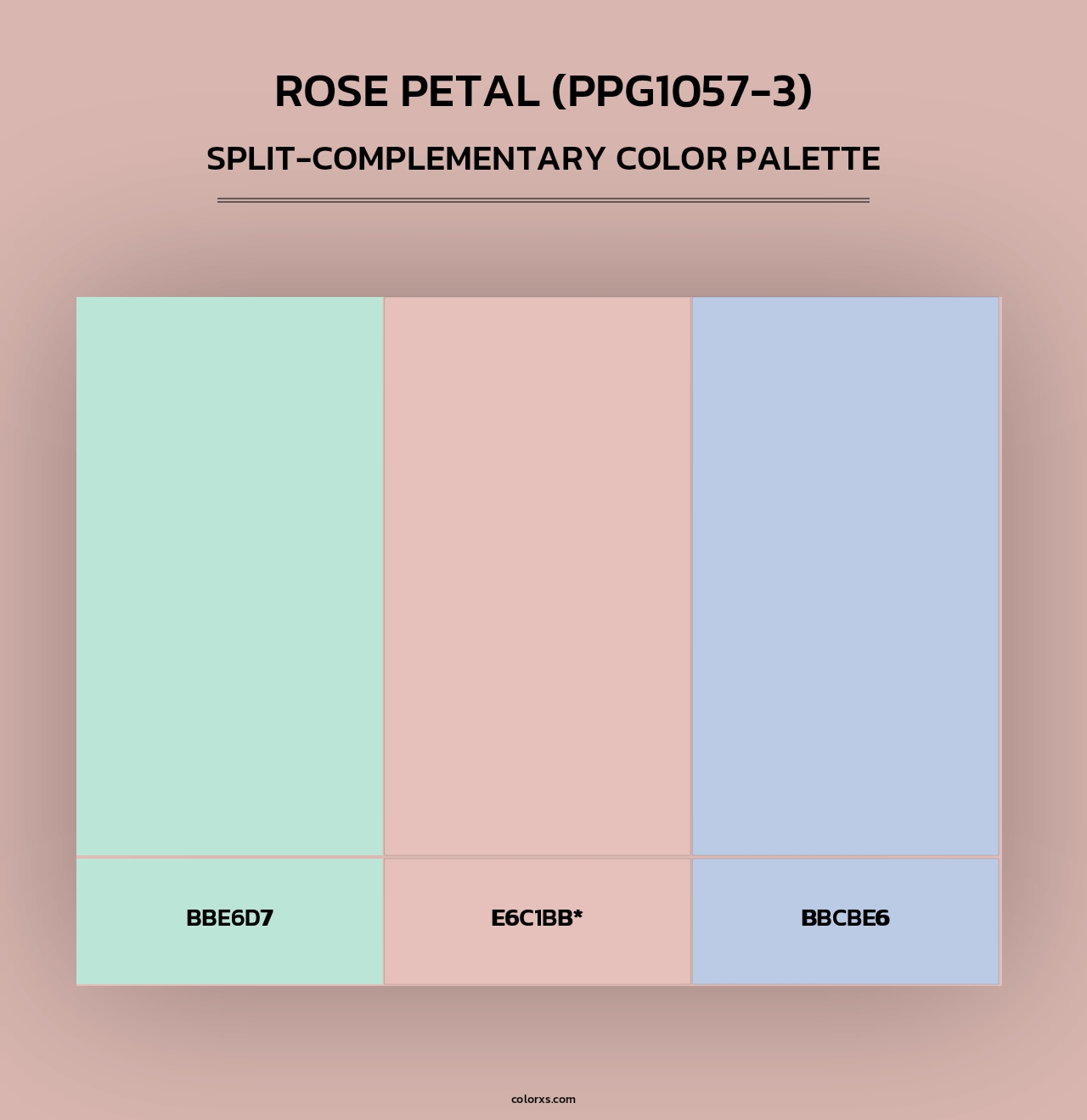 Rose Petal (PPG1057-3) - Split-Complementary Color Palette