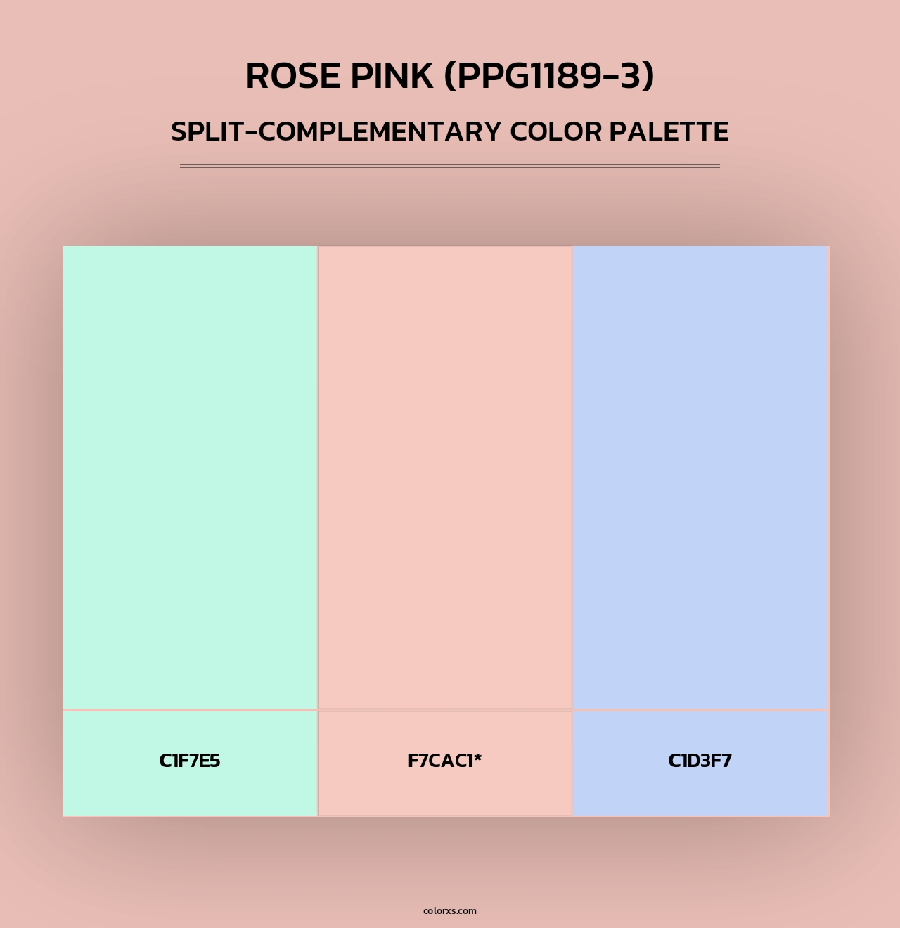 Rose Pink (PPG1189-3) - Split-Complementary Color Palette
