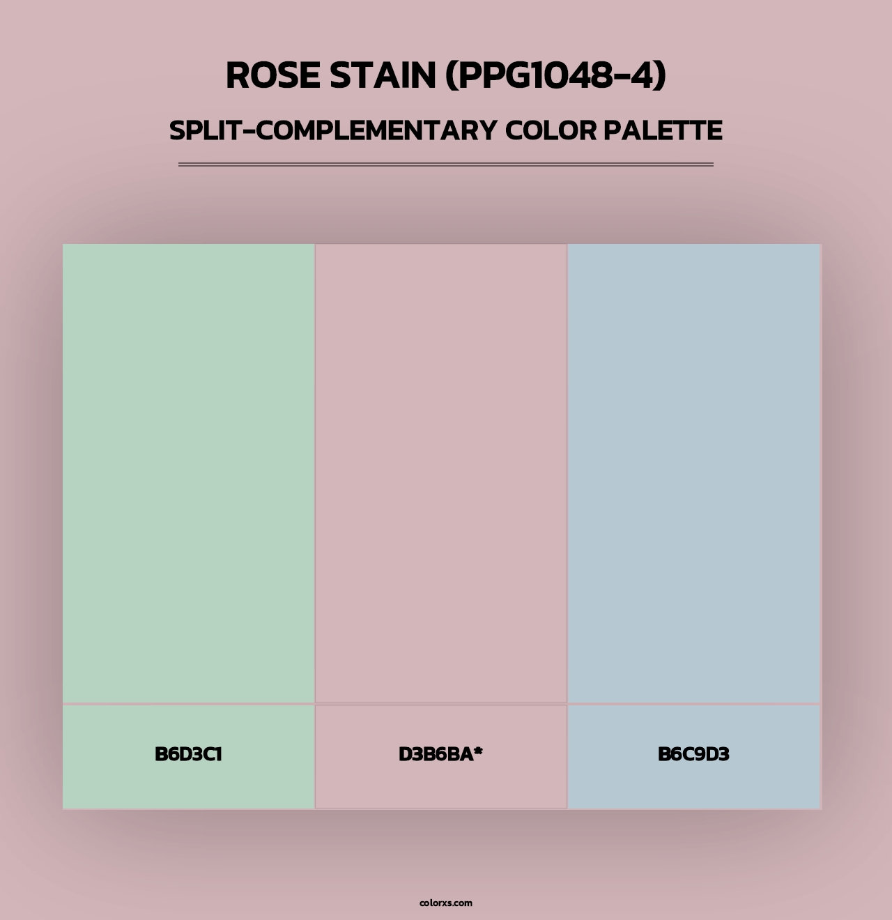 Rose Stain (PPG1048-4) - Split-Complementary Color Palette