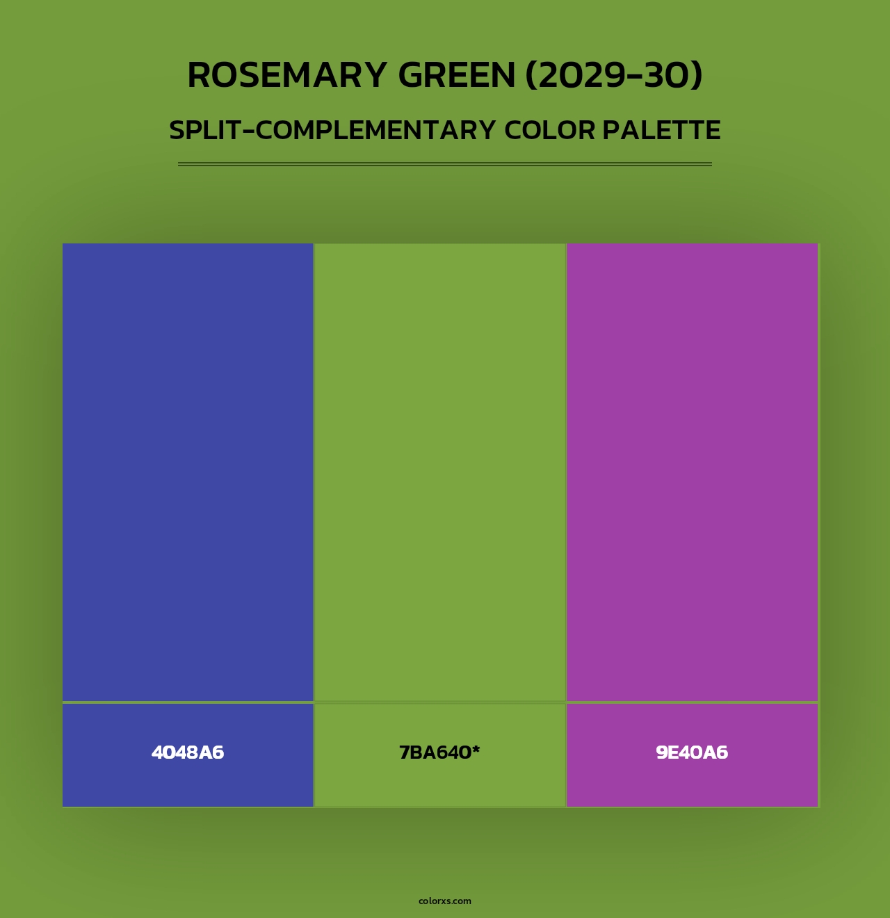 Rosemary Green (2029-30) - Split-Complementary Color Palette