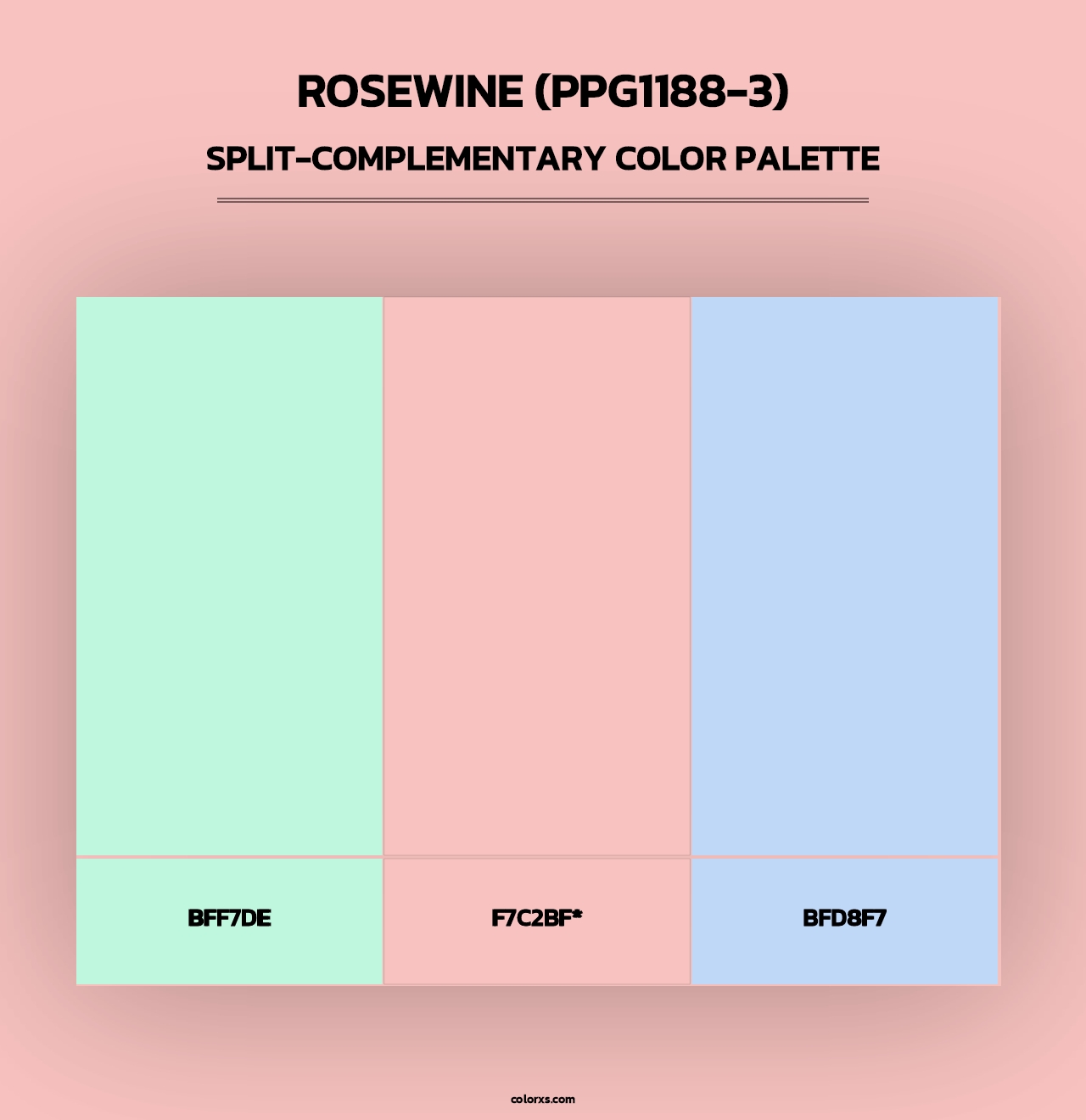 Rosewine (PPG1188-3) - Split-Complementary Color Palette