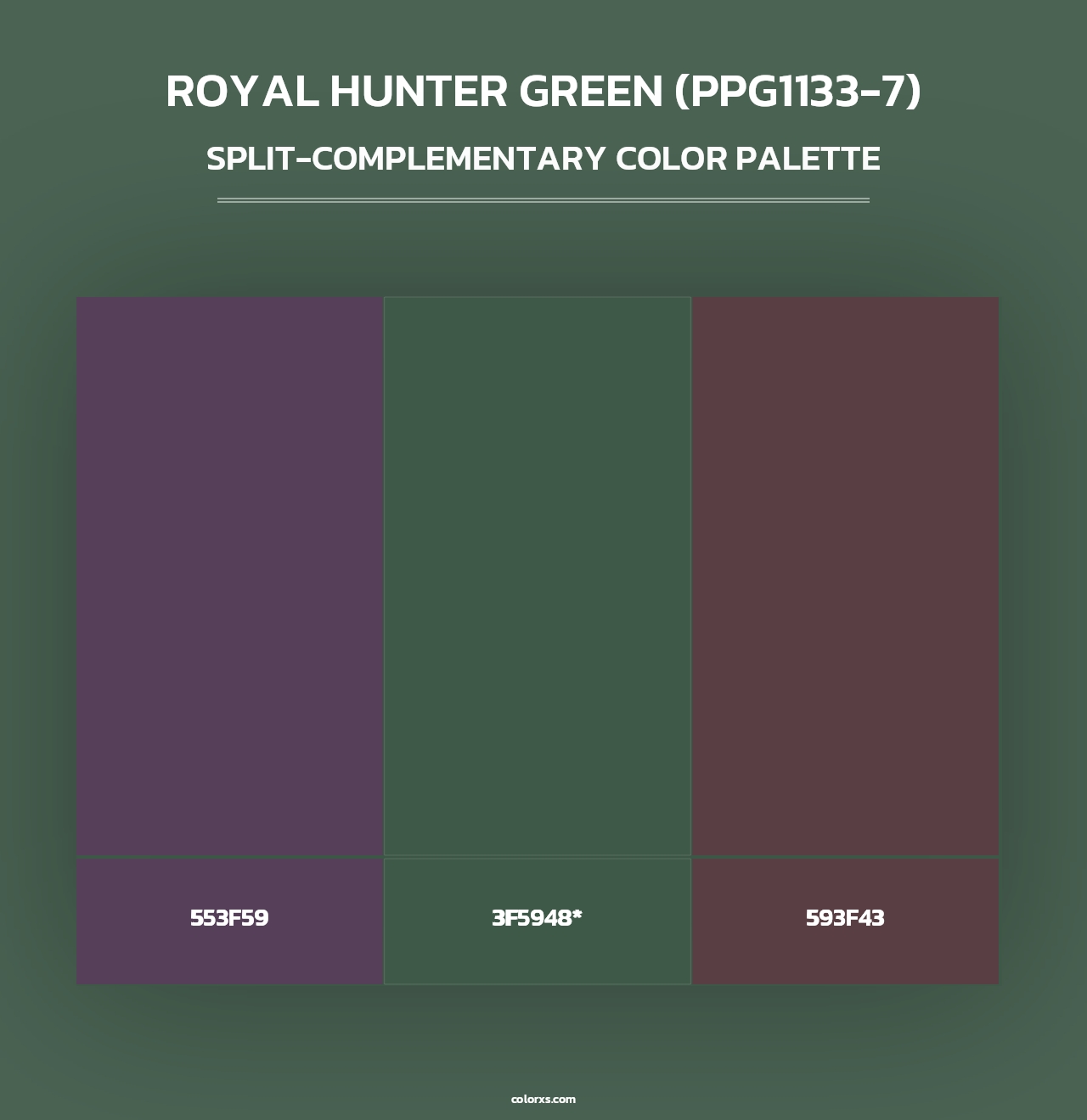 Royal Hunter Green (PPG1133-7) - Split-Complementary Color Palette