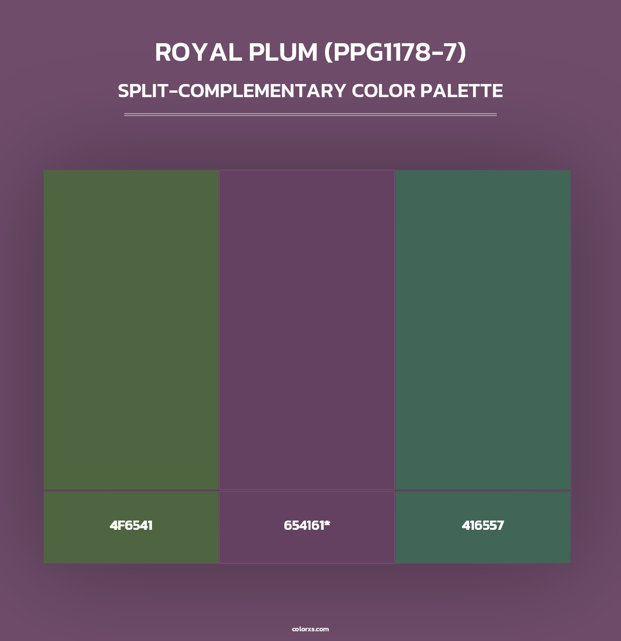 Royal Plum (PPG1178-7) - Split-Complementary Color Palette