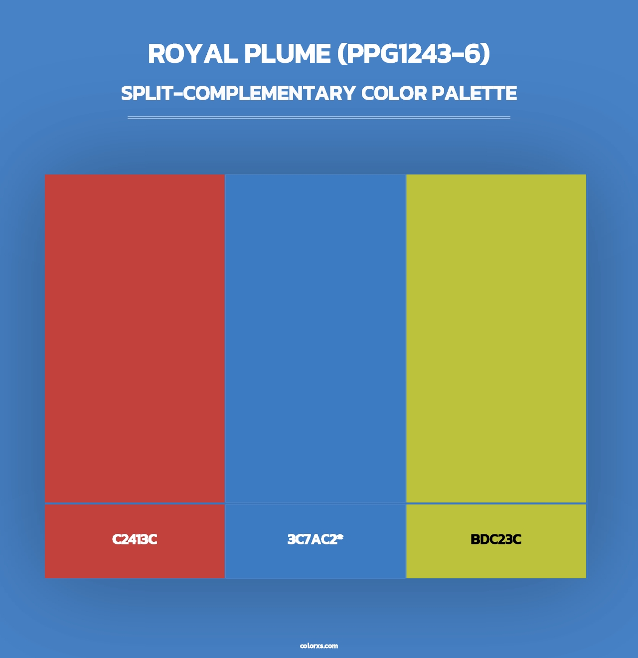 Royal Plume (PPG1243-6) - Split-Complementary Color Palette