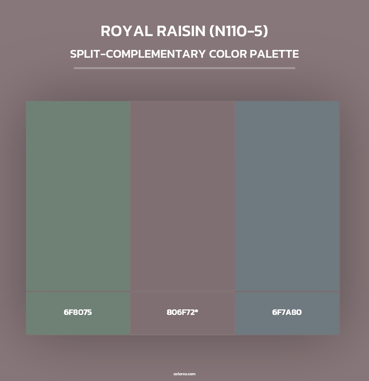 Royal Raisin (N110-5) - Split-Complementary Color Palette
