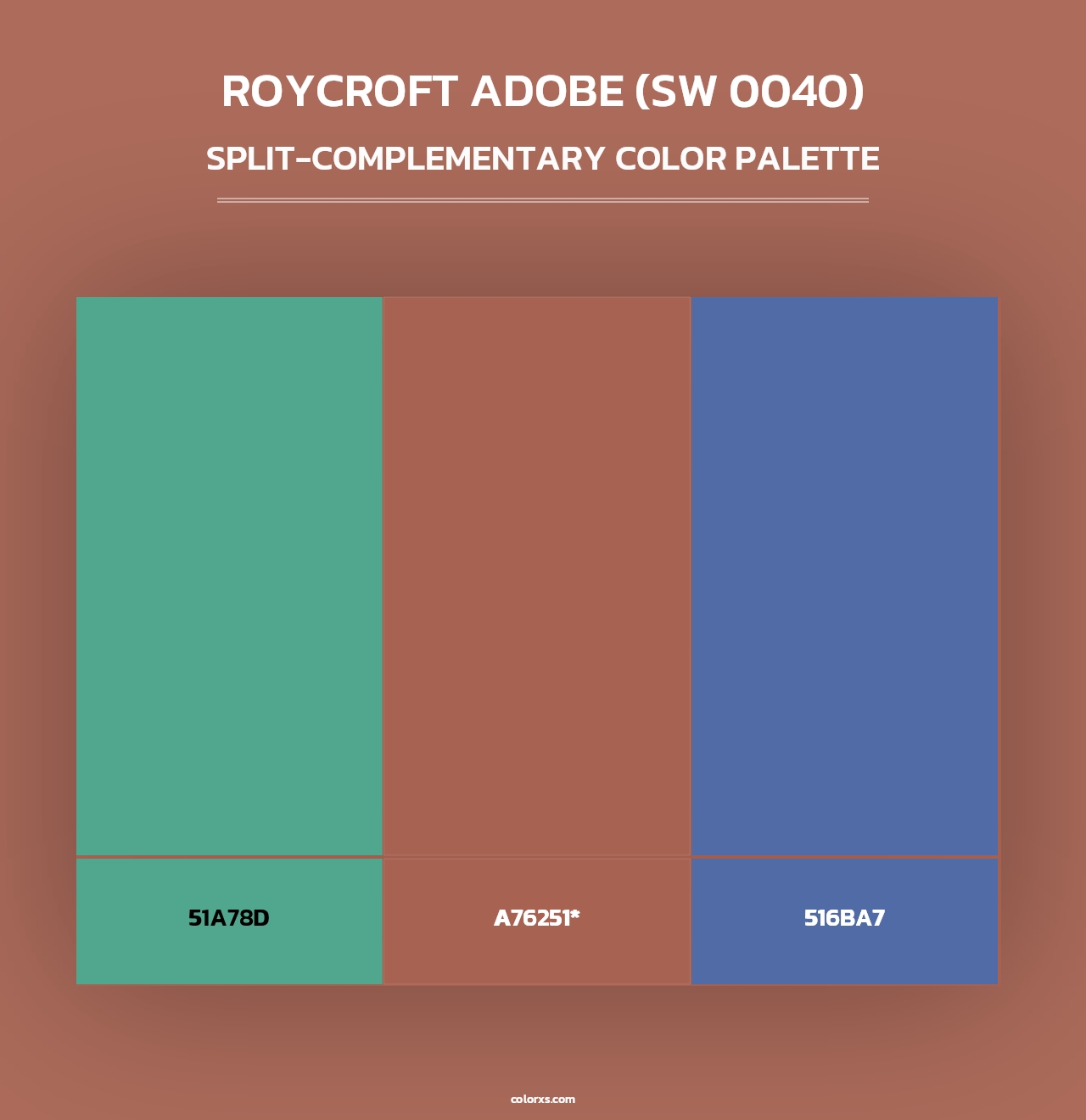Roycroft Adobe (SW 0040) - Split-Complementary Color Palette