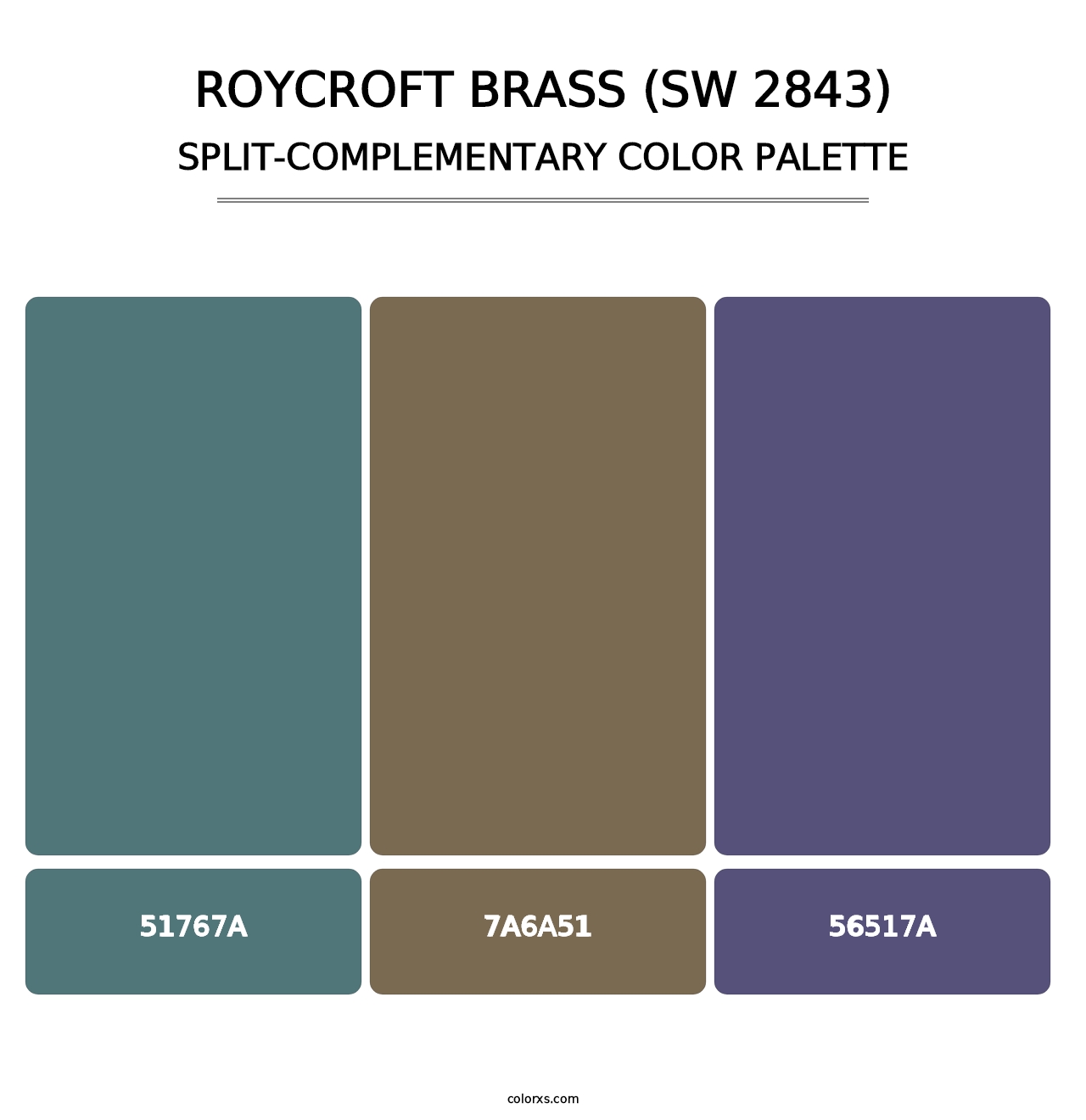 Roycroft Brass (SW 2843) - Split-Complementary Color Palette