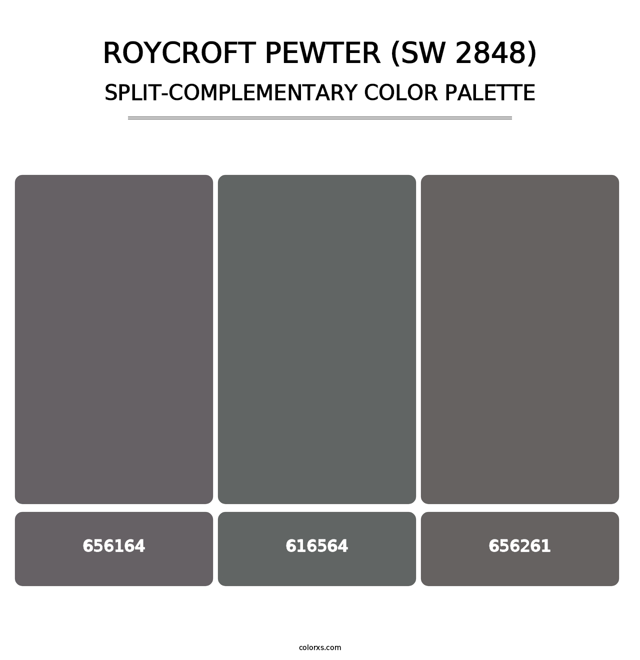 Roycroft Pewter (SW 2848) - Split-Complementary Color Palette