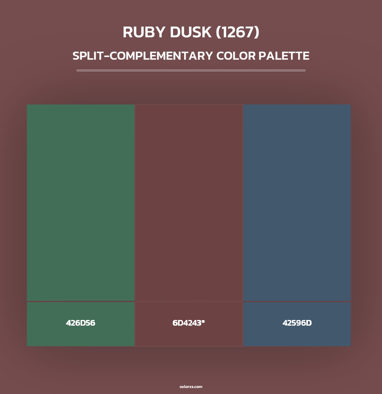 Ruby Dusk (1267) - Split-Complementary Color Palette
