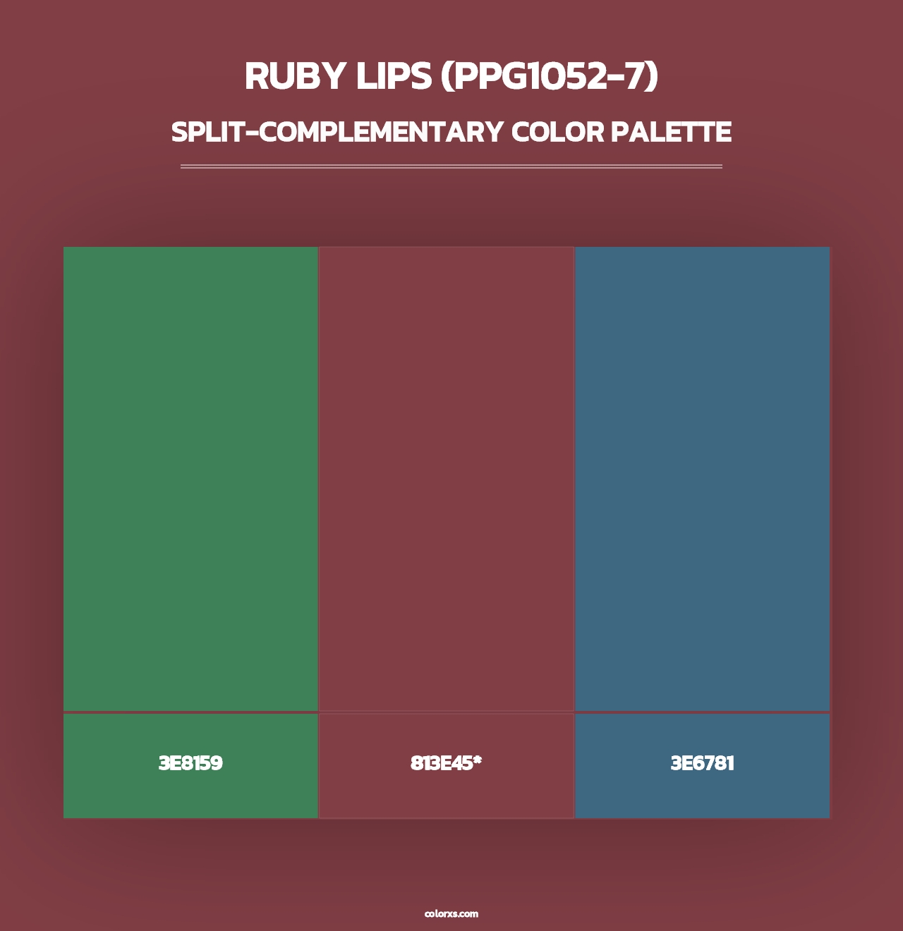 Ruby Lips (PPG1052-7) - Split-Complementary Color Palette