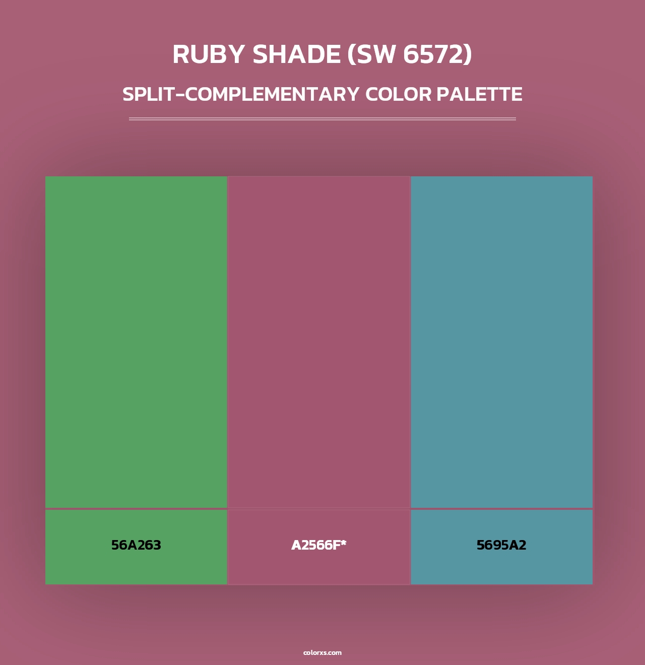 Ruby Shade (SW 6572) - Split-Complementary Color Palette
