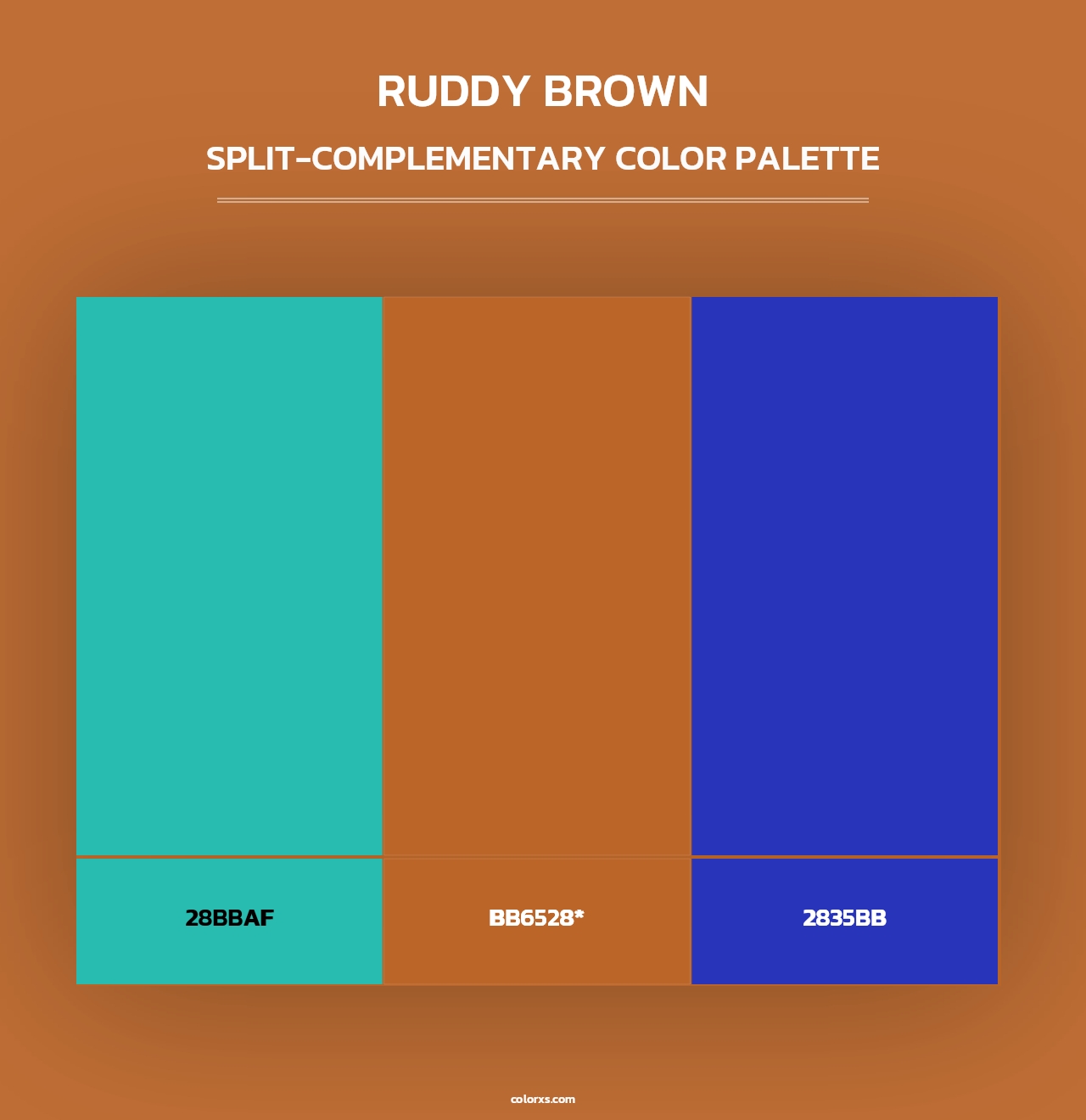 Ruddy Brown - Split-Complementary Color Palette