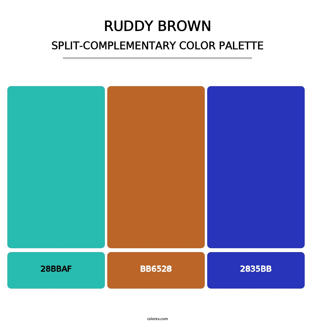 Ruddy Brown - Split-Complementary Color Palette