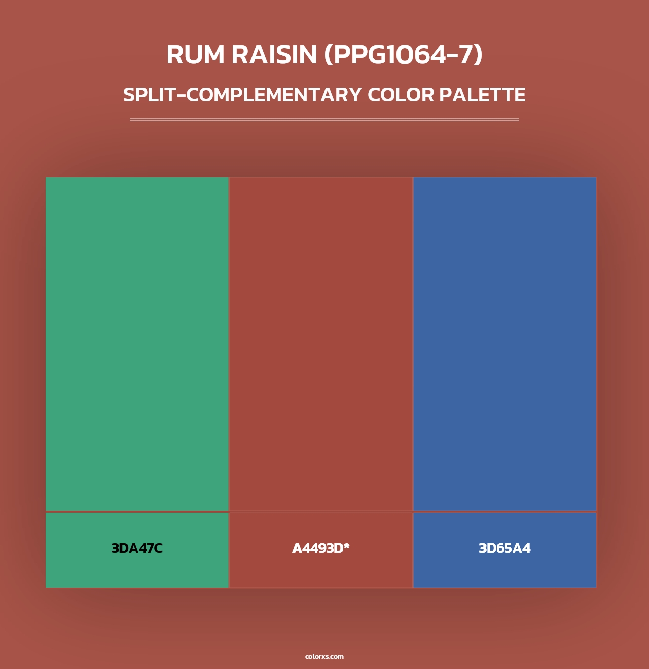 Rum Raisin (PPG1064-7) - Split-Complementary Color Palette