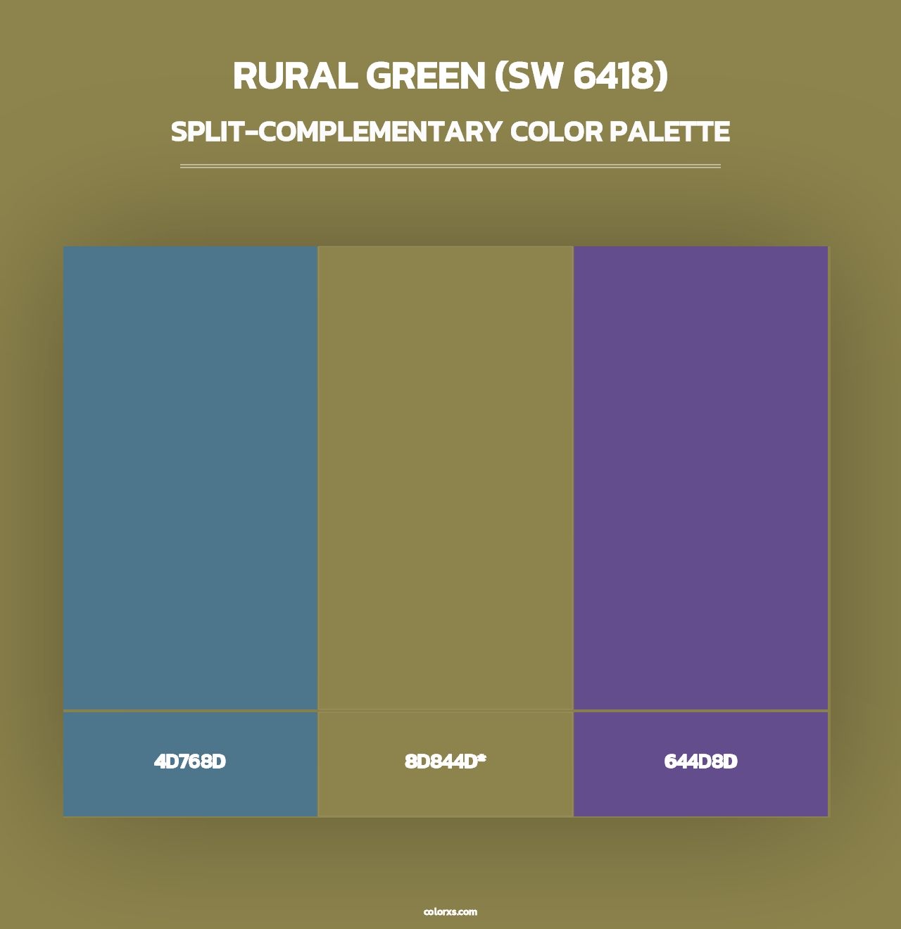 Rural Green (SW 6418) - Split-Complementary Color Palette