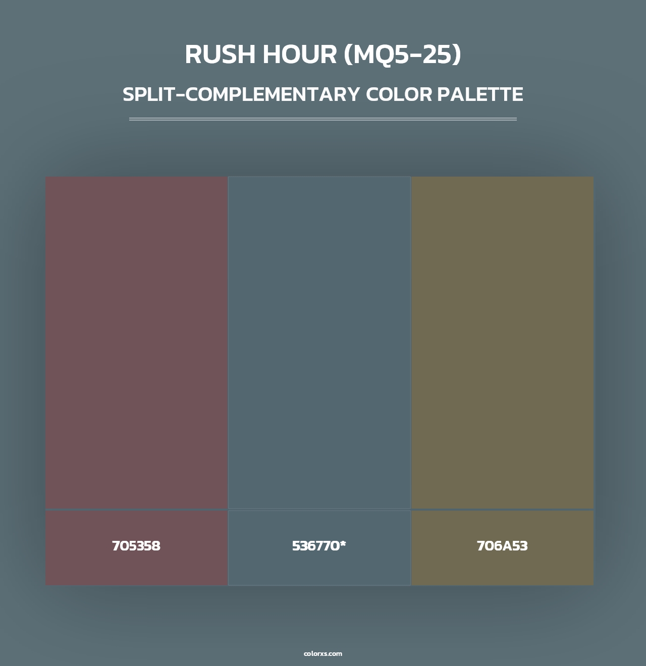 Rush Hour (MQ5-25) - Split-Complementary Color Palette