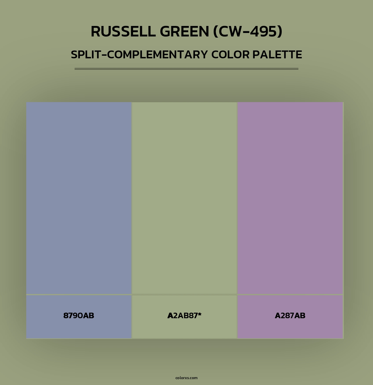 Russell Green (CW-495) - Split-Complementary Color Palette