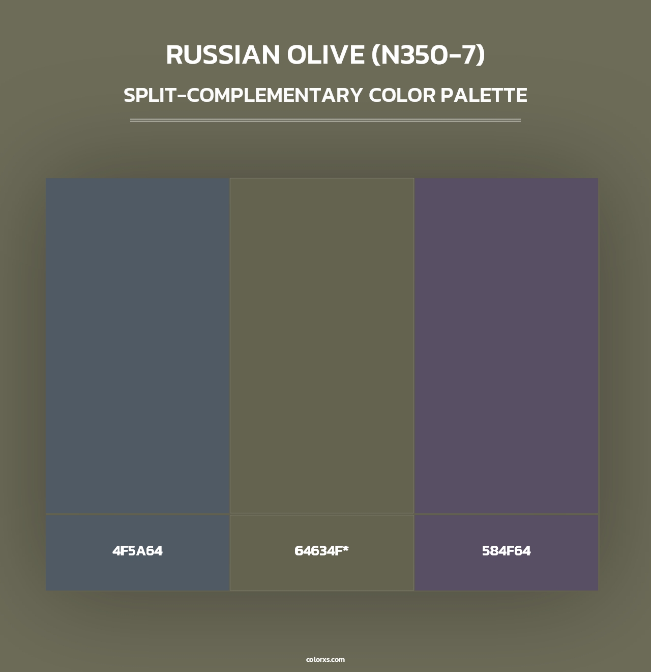 Russian Olive (N350-7) - Split-Complementary Color Palette