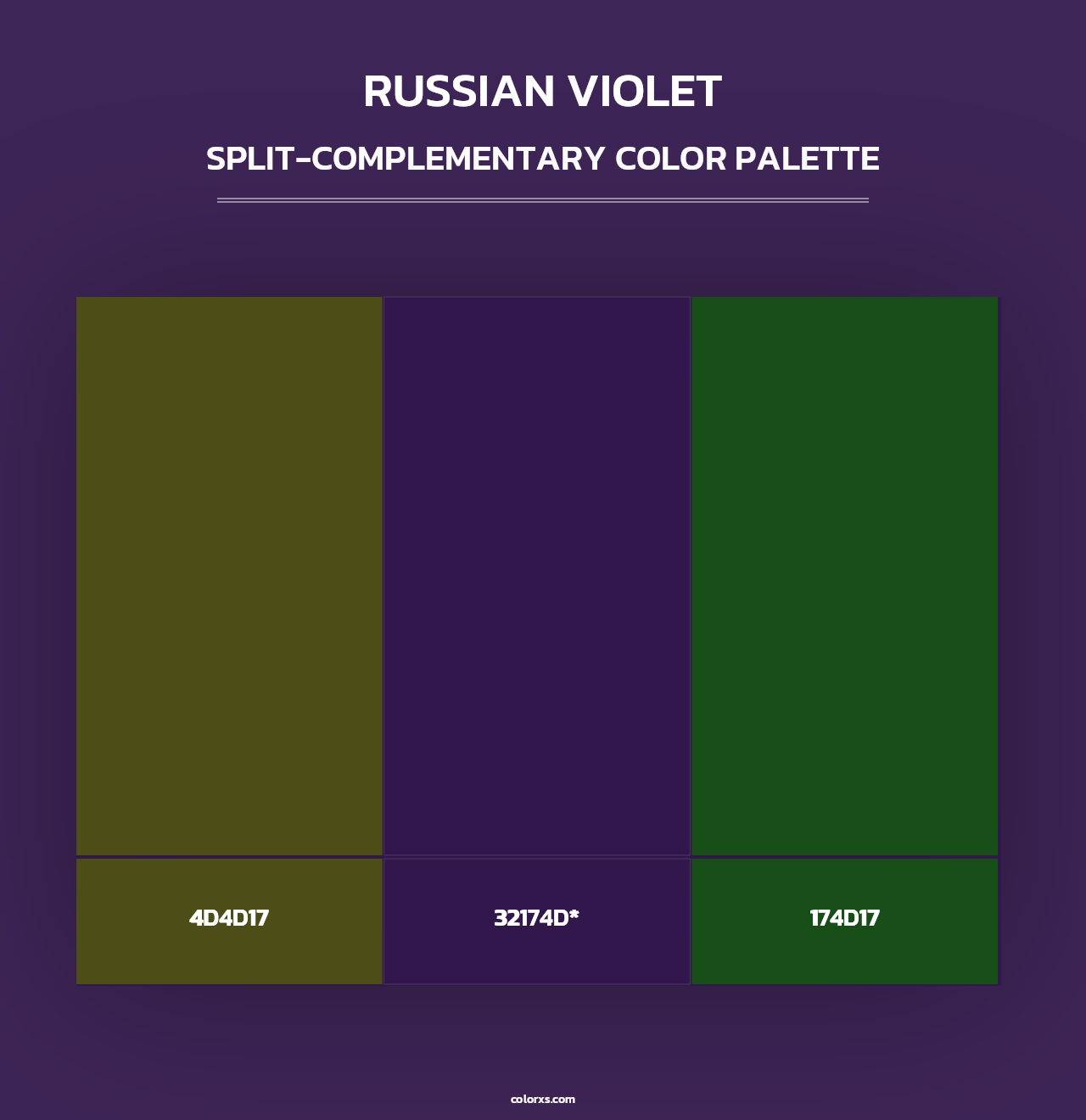 Russian Violet - Split-Complementary Color Palette