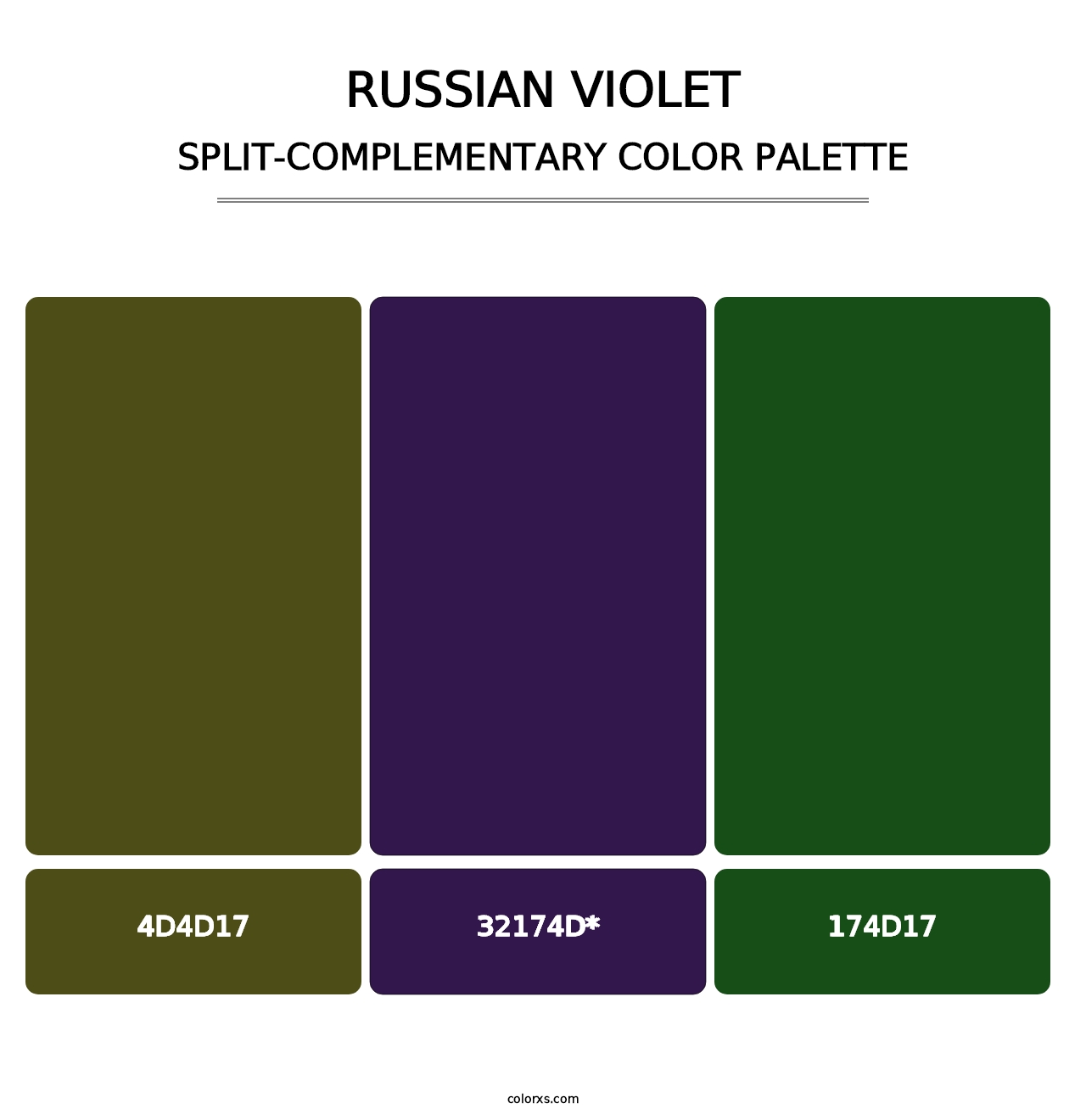 Russian Violet - Split-Complementary Color Palette